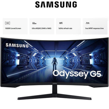Samsung 34 inch Odyssey G55T WQHD HDR Curved Gaming Monitor Refurbished