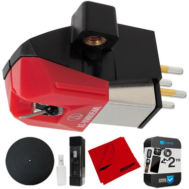 Audio-Technica Magnet Turntable Cartridge Red + Mat, Cleaning & Warranty Bundle