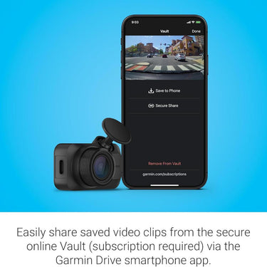Garmin Dash Cam Mini 3 Ultracompact 1080p with 140 degree Field of View