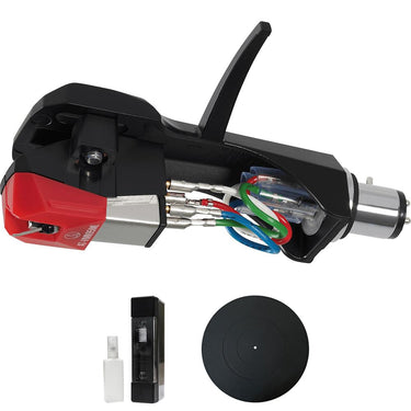 Audio-Technica AT-VM95ML/H Turntable Headshell/Cartridge Combo Kit, Red w/ Accessories Bundle