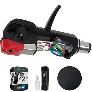 Audio-Technica AT-VM95ML/H Turntable Headshell/Cartridge Combo Kit, Red w/ 2Yr Warranty Bundle