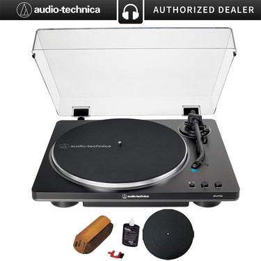 Audio-Technica AT-LP70X-BG Fully Automatic Belt-Drive Turntable Black/Silver +Mat +Cleaning Kit