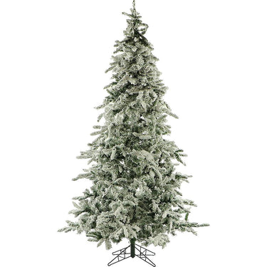 Fraser Hill Farm 9 Ft. Flocked Mountain Pine w/ Smart String Lighting Open Box +1 Year Warranty