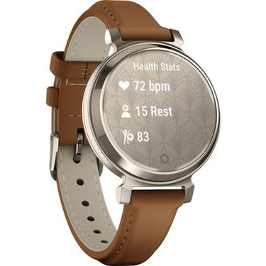 Garmin Lily 2 Classic Cream Gold with Tan Leather Band Smartwatch