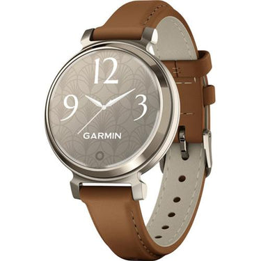 Garmin Lily 2 Classic Cream Gold with Tan Leather Band Smartwatch