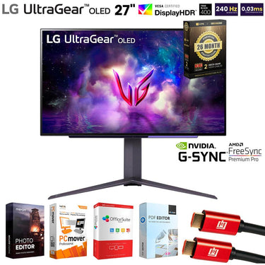 LG 27" UltraGear OLED QHD 240Hz G-SYNC Gaming Monitor + 26 Months Protection Bundle