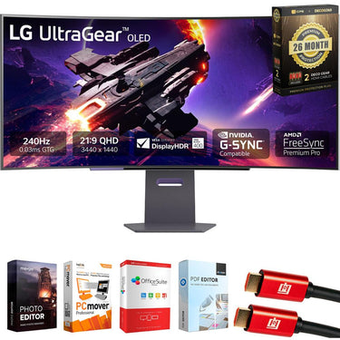 LG 45" UltraGear 1440p OLED Curved Gaming Monitor + 26 Months Protection Bundle