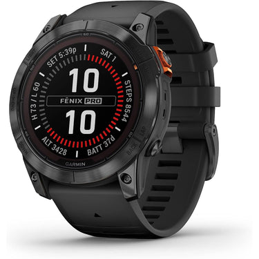 Garmin fenix 7X Pro Solar, Glass, Slate Gray Steel, Black + 2 Year Warranty Pack