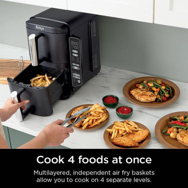 Ninja SL201 DoubleStack 8-Qt 2-Basket 6-in-1 Air Fryer - Refurbished