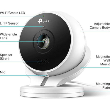 TP-Link Kasa Cam Outdoor 1080p HD, 2-Days Free Cloud Storage, Built-in Siren - Open Box