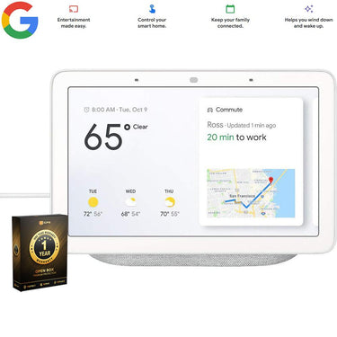 Google Nest Hub with Google Assistant Chalk Open Box with 1 Year Warranty
