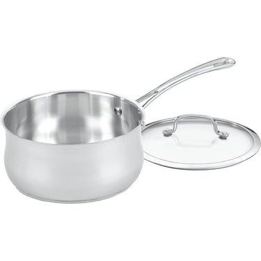 Cuisinart 4193-20 Contour Stainless 3-Quart Saucepan with Glass Cover, Silver