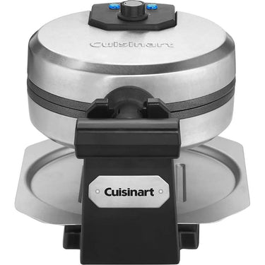Cuisinart Single Belgian Round Waffle-Iron Maker in Black/Stainless - WAF-F10B - Open Box