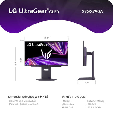 LG 27 UltraGear OLED QHD Gaming Monitor 480Hz 0.03ms G-Sync