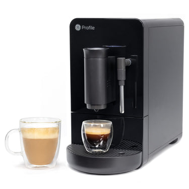 GE Profile Automatic Espresso Machine + Milk Frother, One-Touch Brew (Black)