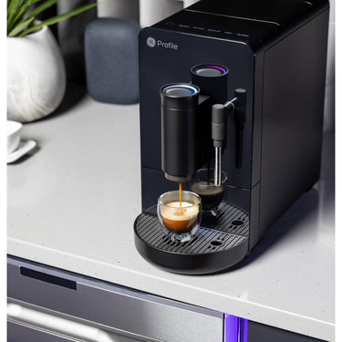 GE Profile Automatic Espresso Machine + Milk Frother, One-Touch Brew (Black)