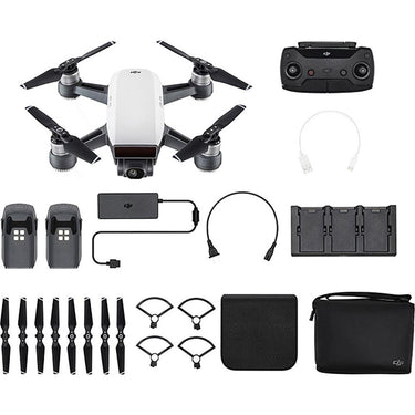 DJI SPARK Fly More Drone Combo Alpine White Open Box with 1 Year Warranty