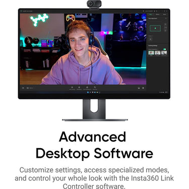 Insta360 Link 2C AI 4K Webcam Standard Bundle for PC & Mac w/ 26 Months Protection Bundle