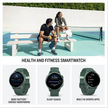 Garmin VIVOACTIVE 6 Health and Fitness GPS Smartwatch, Jasper Green with Silicone Band