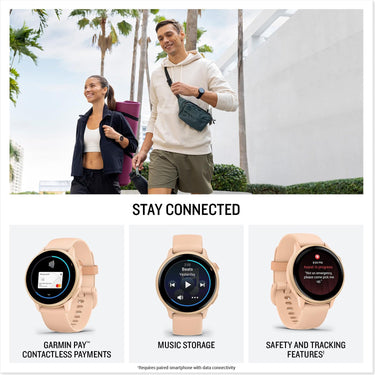 Garmin VIVOACTIVE 6 Health and Fitness GPS Smartwatch, Pink Dawn with Silicone Band