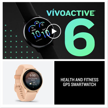 Garmin VIVOACTIVE 6 Health and Fitness GPS Smartwatch, Pink Dawn with Silicone Band