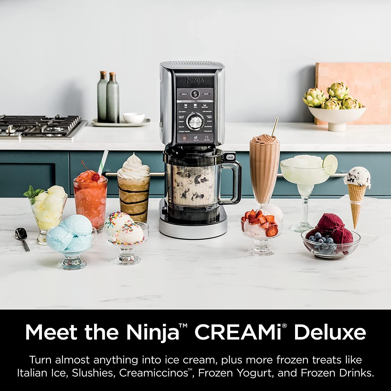 Ninja CREAMi Deluxe 11-in-1 XL Ice Cream Maker, Black (NC551) - Refurbished