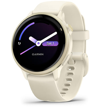 Garmin VIVOACTIVE 6 Health and Fitness GPS Smartwatch, Bone + Warranty Bundle