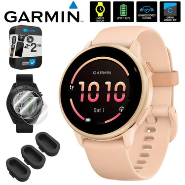 Garmin VIVOACTIVE 6 Health & Fitness GPS Smartwatch, Pink Dawn + Warranty Bundle