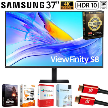 Samsung 37" ViewFinity S8 (S80UD) 4K UHD Monitor + 26 Months Protection Bundle