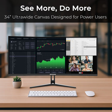 Deco Gear 34 inch Curved Ultrawide Business Monitor, 3440x1440, 100Hz, HDR