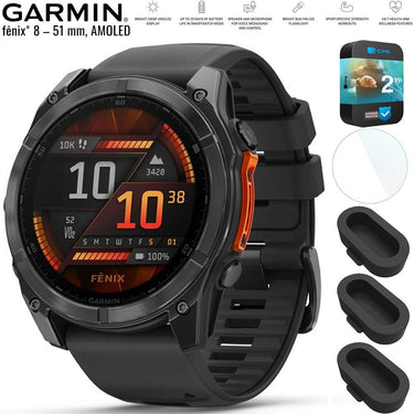 Garmin Fenix 8 51 mm AMOLED Slate Gray with Black Band + 2 Year Warranty Bundle