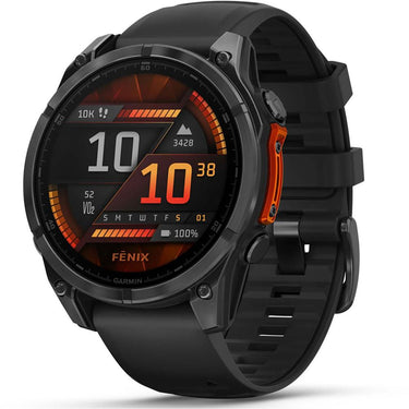 Garmin Fenix 8 47mm Smartwatch, Slate Gray w/ Black Silicone Band + Accessories Bundle