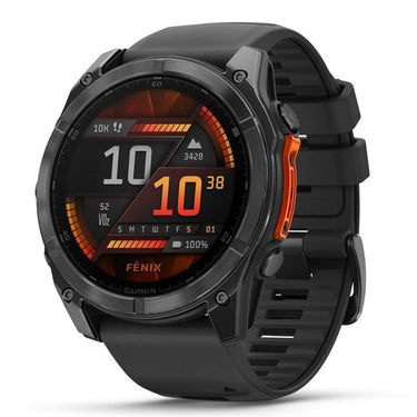 Garmin Fenix 8 51mm Smartwatch, Slate Gray w/ Black Silicone Band + Accessories Bundle
