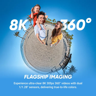 Insta360 X5 Standard Bundle, 8K30fps 360 Camera Wi-Fi Waterproof, PureVideo AI