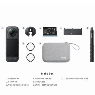 Insta360 X5 Essentials Bundle, 8K30fps 360 Camera Wi-Fi Waterproof, PureVideo AI