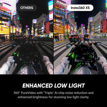 Insta360 X5 Motorcycle Bundle, 8K30fps 360 Camera Wi-Fi Waterproof, PureVideo AI
