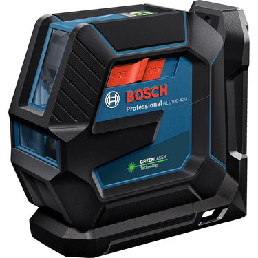 Bosch GLL100-40G 100ft Green Cross-Line Laser, L-Bracket Mount, Hard Case