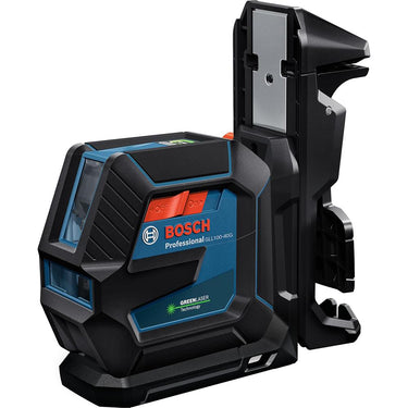 Bosch GLL100-40G 100ft Green Cross-Line Laser, L-Bracket Mount, Hard Case