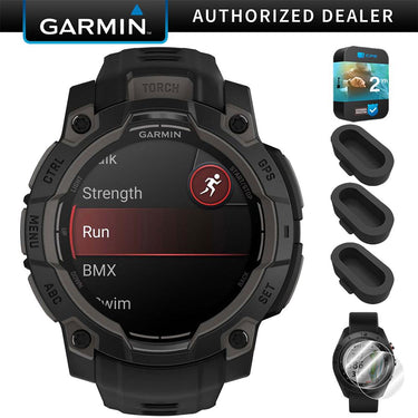 Garmin Instinct 3 - 45 mm GPS Smartwatch AMOLED Black + 2 Year Warranty Bundle