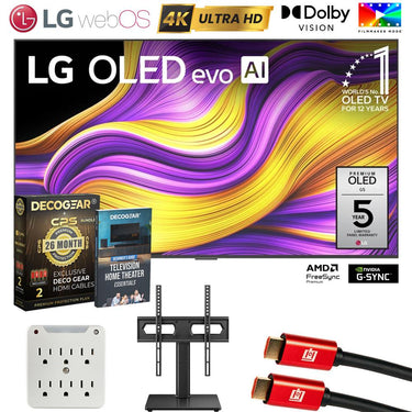 LG 65" G5 OLED evo 4K UHD TV w/ One Wall Design 2025 + Extended Protection Plan