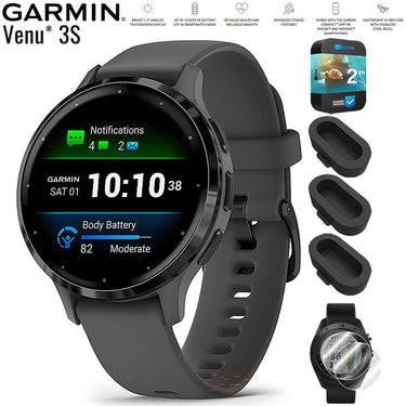 Garmin Venu 3S GPS Smartwatch Steel with Gray Case 41mm + 2 Year Warranty Bundle