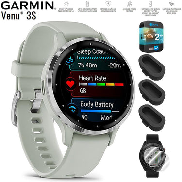 Garmin Venu 3S GPS Smartwatch Steel with Gray Case 41mm + 2 Year Warranty Bundle