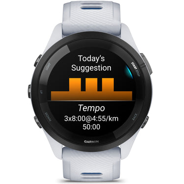Garmin Forerunner 265 GPS Smartwatch, Whitestone + Charging Dock + Dust Cover Bundle