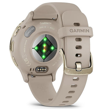 Garmin Venu 3S GPS Smartwatch Gold with Gray Case 41mm with Charging Dock Bundle