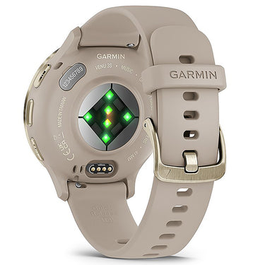 Garmin Venu 3S GPS Smartwatch Gold with Gray Case 41mm with Charging Dock Bundle