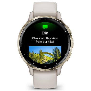 Garmin Venu 3S GPS Smartwatch Gold with Ivory Case 41mm + Charging Dock Bundle