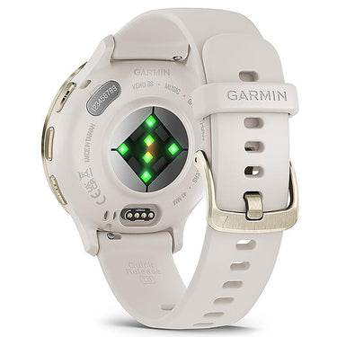 Garmin Venu 3S GPS Smartwatch Gold with Ivory Case 41mm + Charging Dock Bundle