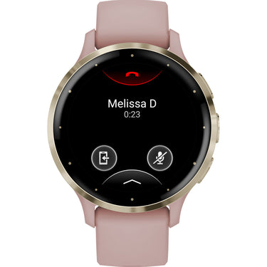 Garmin Venu 3S GPS Smartwatch Gold with Rose Case 41mm + Charging Dock Bundle