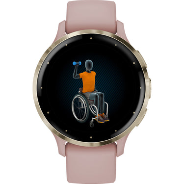 Garmin Venu 3S GPS Smartwatch Gold with Rose Case 41mm + Charging Dock Bundle