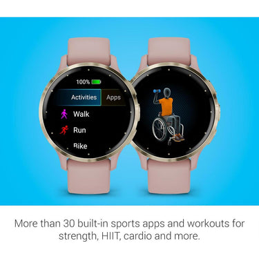 Garmin Venu 3S GPS Smartwatch Gold with Rose Case 41mm + Charging Dock Bundle